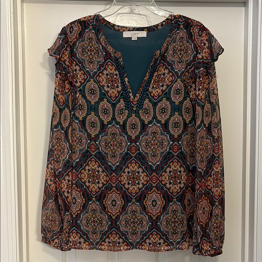 LOFT Women's Vibrant Patterned Blouse